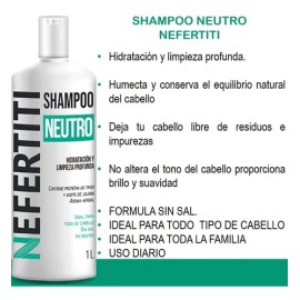 Shampoo Neutro Nefertiti Sin Sal Limpieza Profunda 1 L