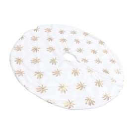 KONTONTY 1pc Chic Christmas Tree Skirt Decor Elegant Faux Fur Tree Base Cover Sequins Xmas Decoration for Holiday Home and Festive Atmosphere
