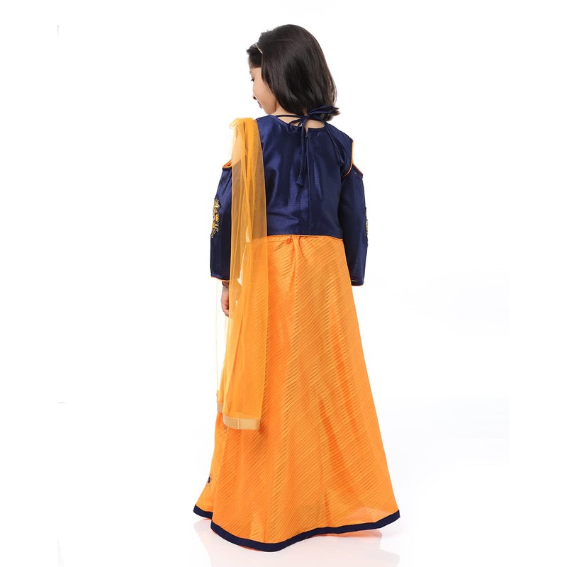 Ashwini Traje Salwar bordado de poliéster para niña con falda