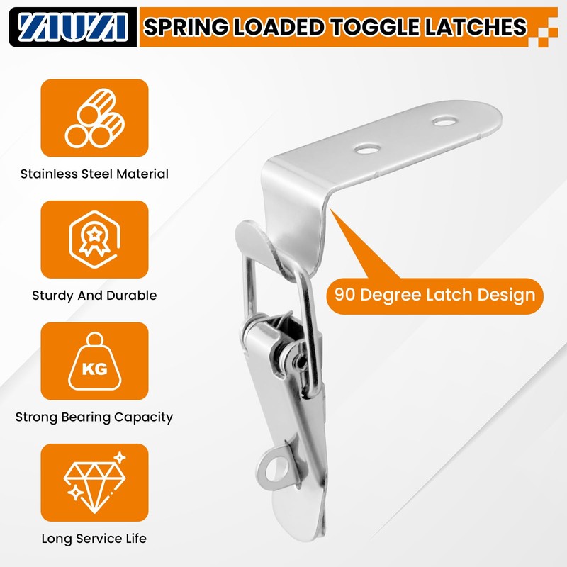 ZIUZI 2PCS 90-Degree Angle Latch, Stainless Steel Corner Latch with