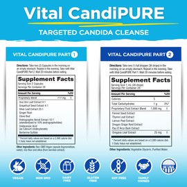 Vital Planet - Vital CandiPURE Intestinal Cleanse Formulated to Maintain a Healthy Intestinal Balance, 2-Part - 14 Day Kit, 56 Capsules, and 1fl oz Liquid Herbal Extract