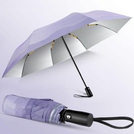 Lejorain UV Umbrella Compact Women - Stylish Cute Summer Lightweight Travel Umbrella for Women Colorful Ladies Girls Sun Protection Auto Open Close Umbrella