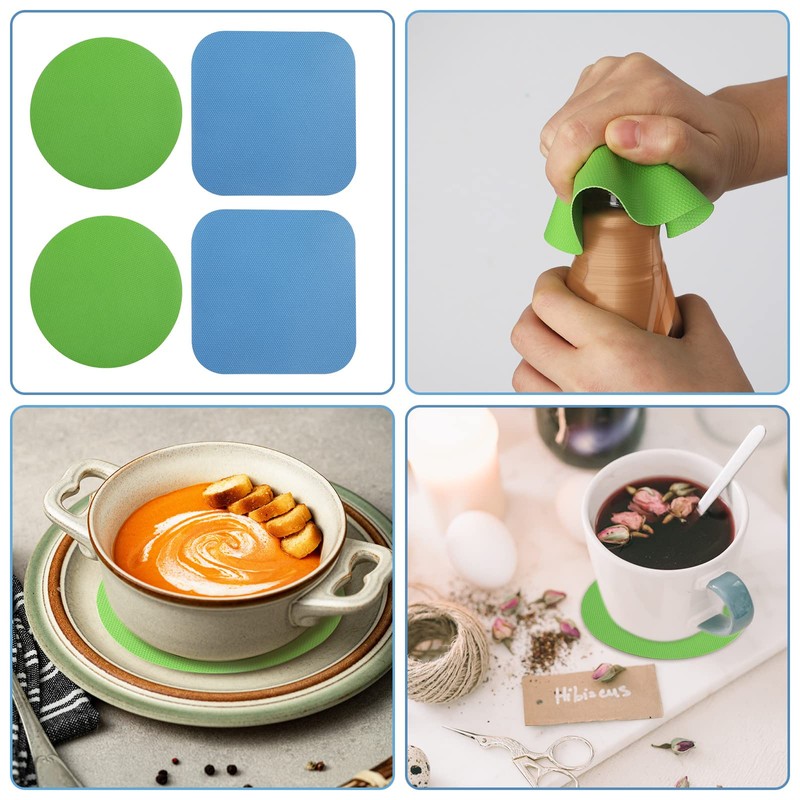 LUTER LUTER 4pcs Jar Opener, Rubber, Multi-function Silicone Bottle Opener