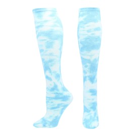 Tie Dye Multisport Tube Socks (Columbia Blue/White, Small)