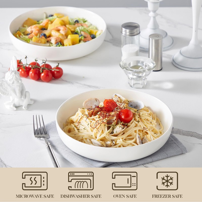 MALACASA 48 Oz Pasta Bowls Set of 4, 9 Inch