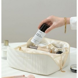 Buy One Get One Large Capacity Travel Makeup Pouch Pouch Pink/Cream