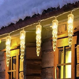 Sonnewelt Icicle Fairy Lights Outdoor 5 m 40 LEDs Fairy Lights Outdoor with Plug Fairy Lights Indoor for Party Garden Christmas Wedding Lighting Decoration Warm White