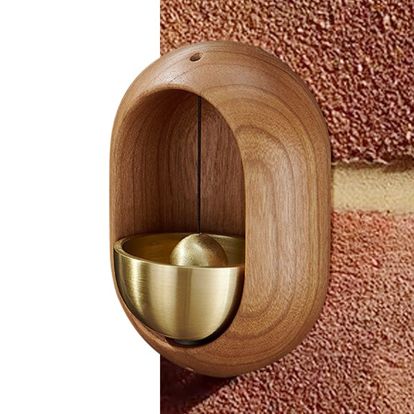 Shopkeepers Bell for Door Opening - Door Chime, Magnetically-Attached Wood Doorbell, Unique Ornament and Hanging Decoration for Business Entrance, Fridge Sticker and Barn Door