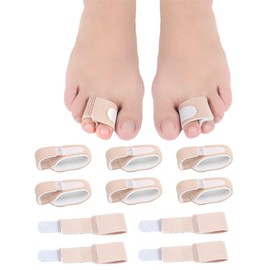 10Pc Fabric Toe Wraps for Women Broken Toes Hammer Toe Corroector Straightener, Toe Splint Buddy Tape Toe Bandages Protectors for Broken Toe, Crooked Toes, Curled Toes