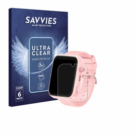 Savvies Pack of 6 Screen Protectors for Jianyana 4G Kids Smartwatch Screen Protector Ultra Transparent