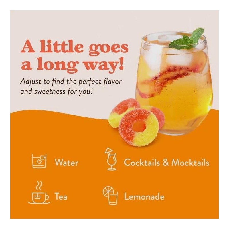 Skinny Syrup. Peach Ring with caffeine and Vitamins. Same servings