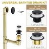 Yaseingoo Matte Black Bathtub Drain Stopper and Overflow Kit, Solid