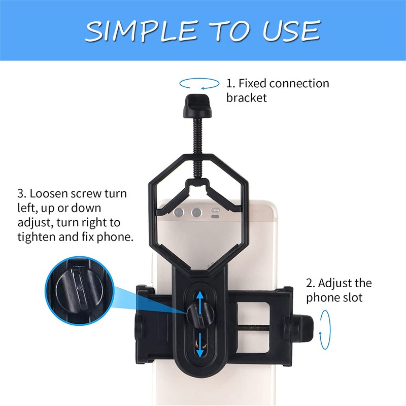 TRAMILY Universal Phone Adapter Mount - Compatible Binoculars, Monocular Spotting