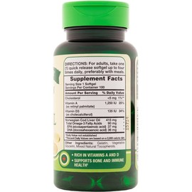 Nature's Truth Norwegian Cod Liver Oil Dietary Supplement - 100 Softgels, Pack of 6