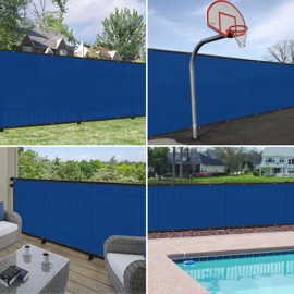 Windscreen4less Privacy Fence Screen Heavy Duty Windscreen Fencing Mesh Fabric Shade Net Cover with Brass Grommtes for Outdoor Wall Garden Yard Pool Deck, 5'x106' Blue