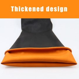 22" Chemical Resistant Gloves Heavy Duty Rubber Gloves Long Rubber Gloves Drain PPE Safety Gloves Latex Waterproof Work Gloves Resist Strong Acid, Alkali and Oil, Non-Slip, 1 Pair