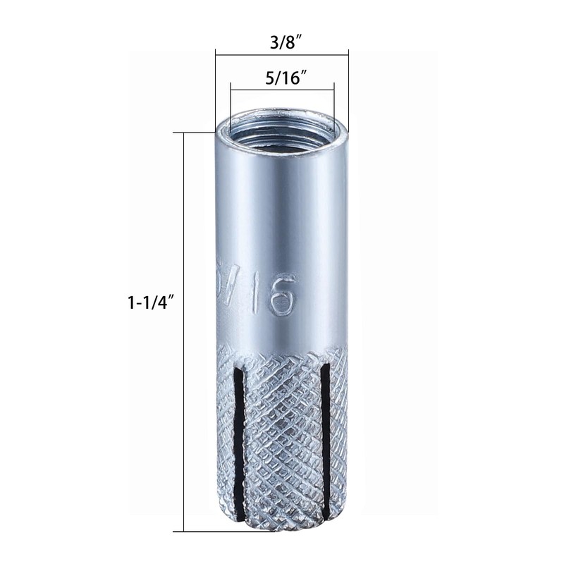 Wensilon(20 pcs) 5/16"-18 Premium Zinc Plated Carbon Steel Drop in