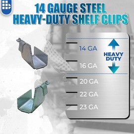 Borroughs Heavy-Duty Box Edge Shelf Clips, 14-Gauge Commercial Steel, Pack of 10