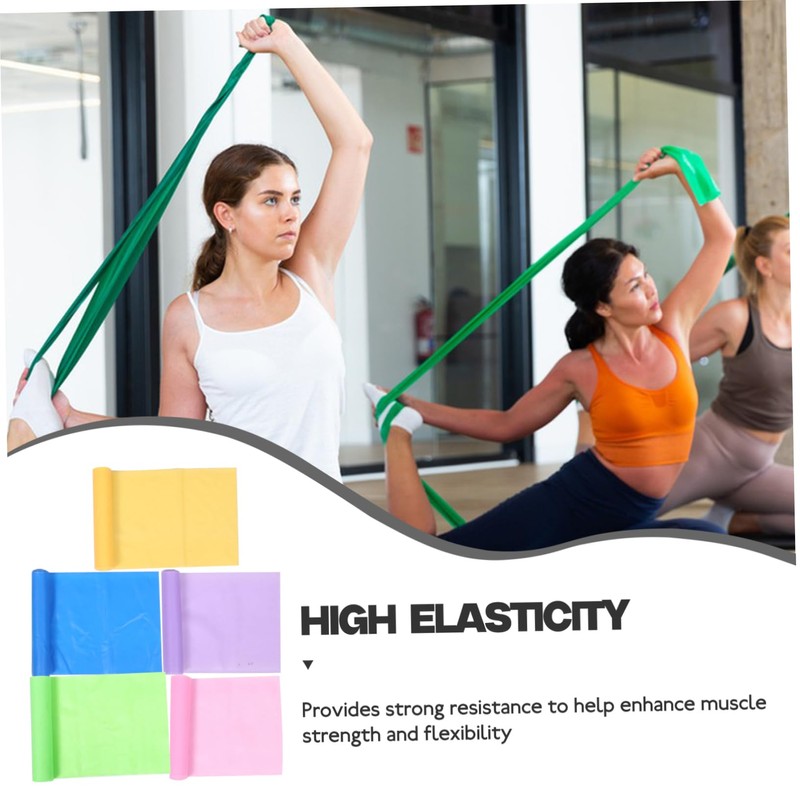 SUPVOX High Intensity Yoga Resistance Bands 5 Pieces Flat Stretching