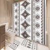 4PCS Western Aztec Shower Curtain Set Abstract Bathroom Set with