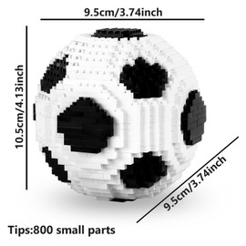 Outtshop Football Building Block Set, STEM Educational Toy, Block Decorations, Football Gifts for Boys, Miniature 3D Football Toy Model （800Pcs）