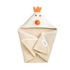 3 Sprouts Hooded Towel, Cream Chicken