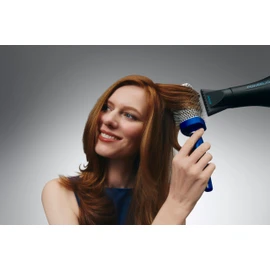 Bio Ionic BlueWave Round Brush X-Large, NanoIonic Conditioning Brush, Crimped Bristles for Added Tension, Soft Touch, Easy Grip Handle