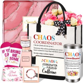 Chaos Coordinator Gifts for Women Coworkers, Valentines Day Gift Thank You Gifts for Women, Farewell Gifts for Coworker Boss Lady Manager Teacher Nurse Appreciation Gifts Basket Set Mothers Day Gift