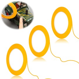 Cornison 3 Rolls Pinstripe Tape Thin Masking Tape Automotive for DIY Car Auto Paint(1/16 Inch x 60 Yard,Yellow)