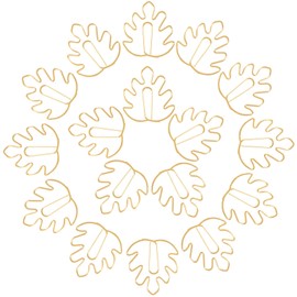 Pndeyo 20pcs Monstera Leaf Paper Clips, Shiny Leaf Shape Bookmark Paperclip, Mini Cute Page Markers Office Supplies for Planner Notebooks Scrapbooks File Organizer Gift Wrapping Decoration- Gold