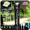 GEARGADGET Super-Bright 90000LM LED Tactical Flashlight With Rechargeable Battery