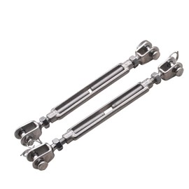Heavy Duty Turnbuckle 5/16" x 11" Jaw & Jaw,304 Stainless Steel,Adjustable Rigging Hardware for Stage, Marine, Construction (Pack of 2) (M8)