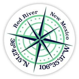 Red River New Mexico 2-Inch Vinyl Decal Sticker Latitude Longitude Compass Design