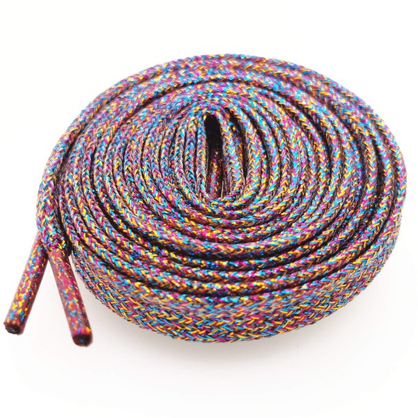 Glitter Shoe Laces (2 Pairs 45") Sparkly Shiny Flat Shoelace