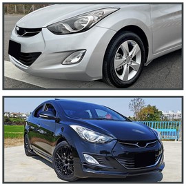 Spec-D Tuning Clear Lens Fog Lights + 881 Bulbs + Switch Included Compatible with 2011-2013 Hyundai Elantra Sedan 4D L+R Pair Assembly