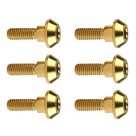 Titanium Motorcycle Brake Disc Bolt Screw M6 x 20mm for Suzuki GSXR Yamaha R1 R6 YZF Pack of 6 (Gold) 1996-2023