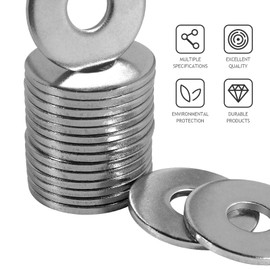 Washers M6 Large FOMGIIN Washers Stainless Steel A2 V2A 304, Body Washers DIN9021 / ISO7093, Washer M6 x 18 mm Pack of 50, Metal Washers for Screws & Nuts & Threaded Rod