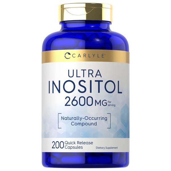 Carlyle Inositol Capsules 2600mg | 200 Count | Non-GMO, Gluten Free Myo-Inositol Supplement