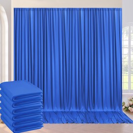 30ft×8ft Wrinkle Free Royal Blue Backdrop Curtains for Parties, 6 Panels 5×8ft Soft Silky Polyester Photo Backdrop Drapes for Boss Baby Birthday Party Baby Shower Father's Day Wedding Photography