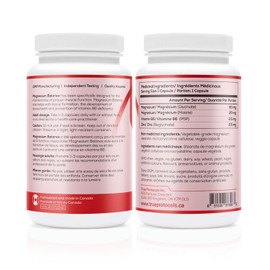 TRUE PROTOCOLS - Magnesium Balance - Magnesium Glycinate & Malate Chelates (100 mg) w/Vitamin B6 (2.5 mg) & Zinc (2.5 mg) - 240 Non-laxative & High Absorption Vegan Capsules - Bioavailable Caps For Optimal Muscle Function, Stress Relief & Sleep - 100% No