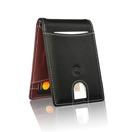 Monsoon [SAFARI Genuine Leather Slim Mens Wallet with Money Clip | RFID Blocking | Top Grain Leather Wallets for Men - Black