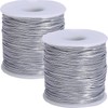 SUNMNS 2 Pcs Silver Metallic Tinsel Cords (0.8mm x 100M),