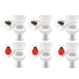 6 x Toilet Stickers Bathroom Equipment Pub Pissoir Urinal Funny Decoration - LK Trend & Style (3 x Bow Tie + 3 x Ladybird)