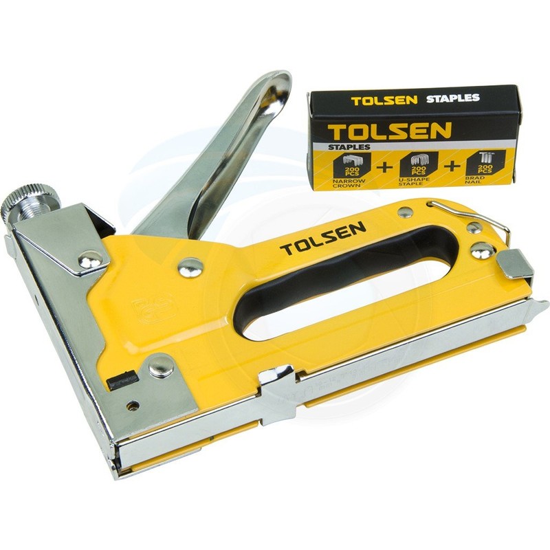Heavy Duty Chrome 3 Way Stapler Staple Gun Nailer Crown