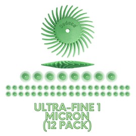 Dedeco Sunburst Radial Bristle Discs 48-Pack - 7/8" Curved Knife-Edge - Light Green 1 Grit (Ultra-Fine, 1 Micron) - Aluminum Oxide for Polishing & Finishing