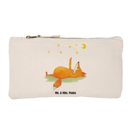 Mr. & Mrs. Panda Size S Small Make-Up Bag Fox Stars Gift Pencil Case Star Gazer Foxes Makeup Cosmetic Bag Pencil Case, White, Hand Drawn
