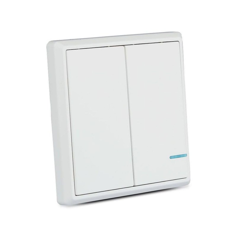 Wireless Switch with Dual Button Sensor White IP54