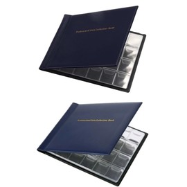2 Pack Coin Collections Holder - Blue & Black, 240 Pockets Each, Penny Collecting Hobby Book for Coin Collectors