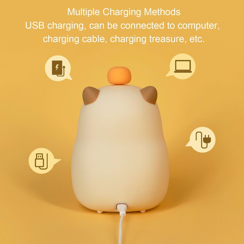 Cute Capybara Alarm Clock Night Light, for Kids and Adults,
