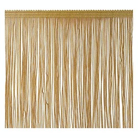 VoilaLove Fringe Trim Tassel 8inch Wide 2 Yards Long for Clothes Accessories Latin Wedding Dress DIY Decoration (Gold)